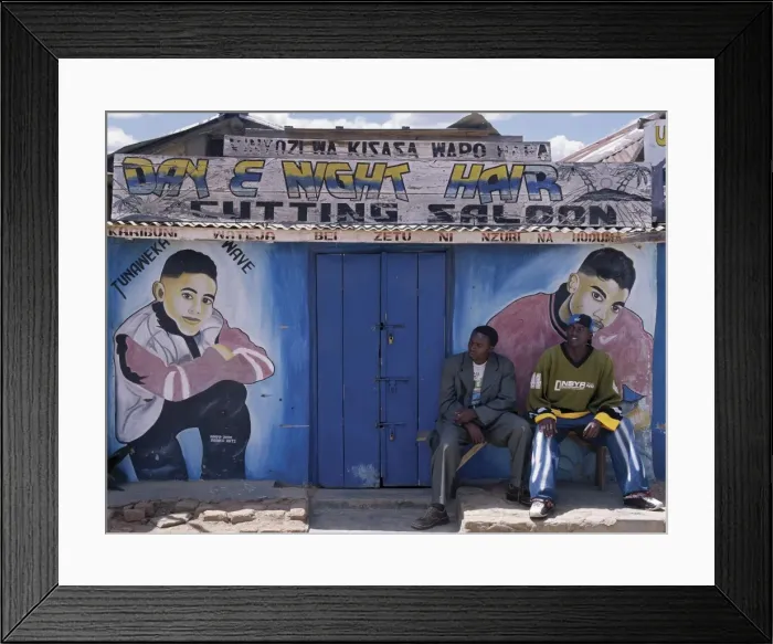 Framed Print : A barbers shop in a small trading centre near Iringa in Southern Tanzania Framed Print : A barbers shop in a small trading centre near Iringa in Southern Tanzania