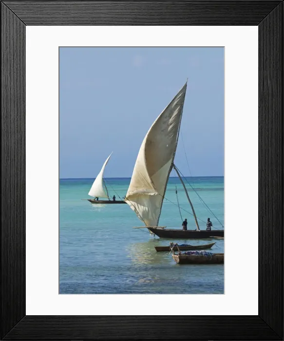 Framed Print : Traditional Arab dhows, Zanzibar Framed Print : Traditional Arab dhows, Zanzibar