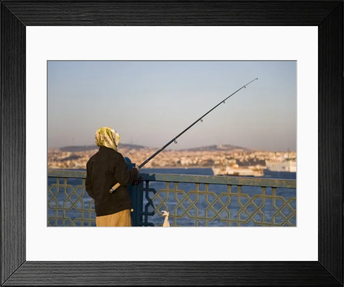 Framed Print : Fishing on the Galata Bridge, Istanbul Framed Print : Fishing on the Galata Bridge, Istanbul
