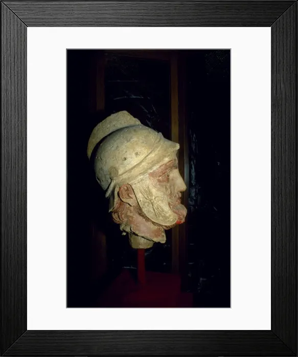 Framed Print : A painted clay head of a princely warrior found at Nisa Framed Print : A painted clay head of a princely warrior found at Nisa