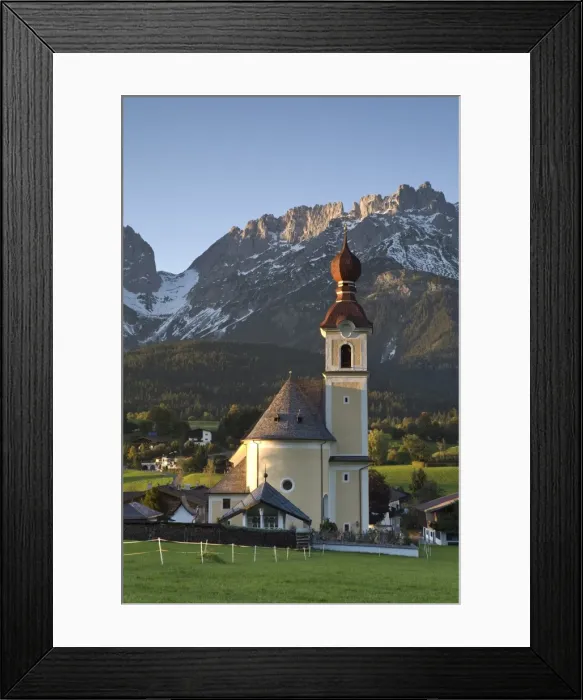Framed Print : Going, Wilder Kaiser Mountains, Tirol, Austria Framed Print : Going, Wilder Kaiser Mountains, Tirol, Austria