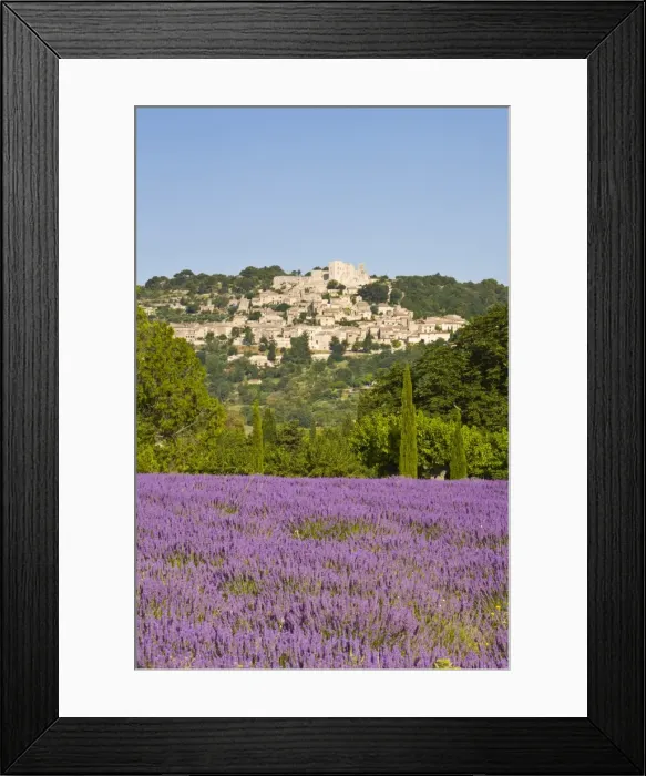 Framed Print : Lacoste & Lavender Fields, Luberon, Vaucluse Provence, France Framed Print : Lacoste & Lavender Fields, Luberon, Vaucluse Provence, France