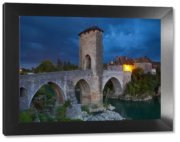 Fortified Bridge over the Gave de Pau, Orthez, Pyrenees-Atlantiques, Aquitaine, France