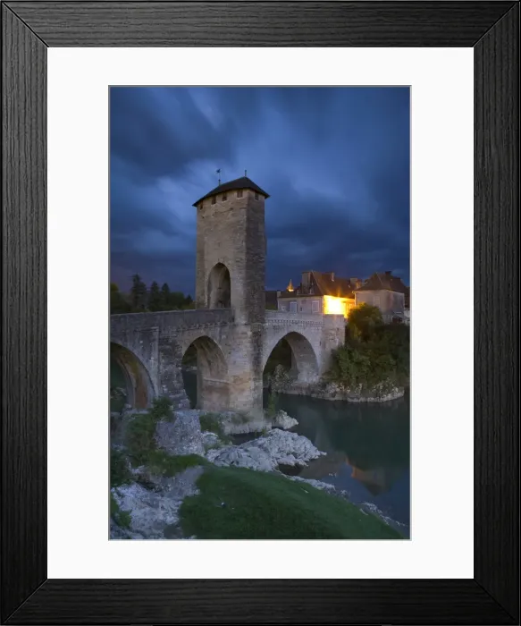 Framed Print : Fortified Bridge over the Gave de Pau, Orthez, Pyrenees-Atlantiques, Aquitaine, France Framed Print : Fortified Bridge over the Gave de Pau, Orthez, Pyrenees-Atlantiques, Aquitaine, France