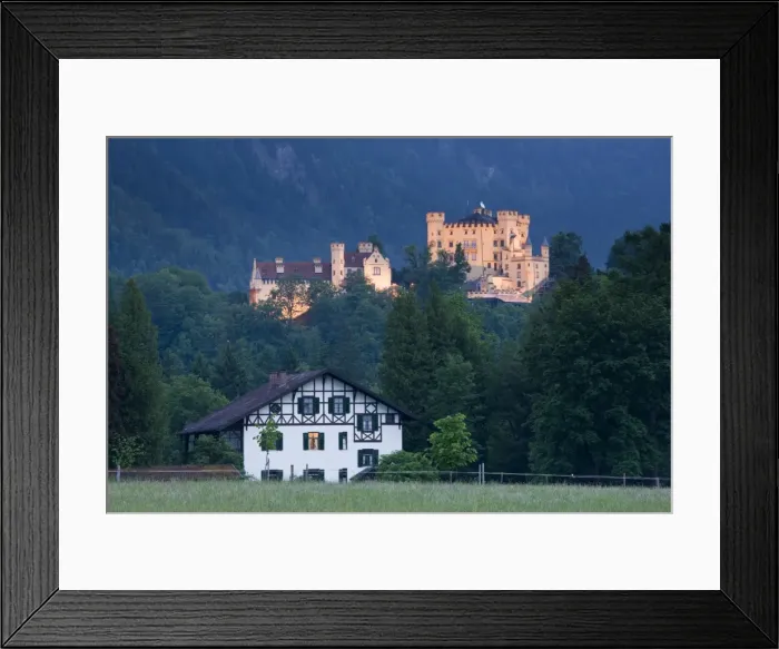 Framed Print : Germany, Bayern / Bavaria, Deutsche Alpenstrasse, Schwangau, Schloss Hohenschwangau Framed Print : Germany, Bayern / Bavaria, Deutsche Alpenstrasse, Schwangau, Schloss Hohenschwangau