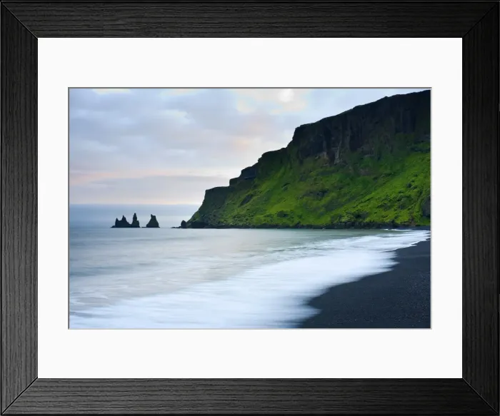 Framed Print : Black Sand Beach and Reynisdrangur Sea Stacks Framed Print : Black Sand Beach and Reynisdrangur Sea Stacks
