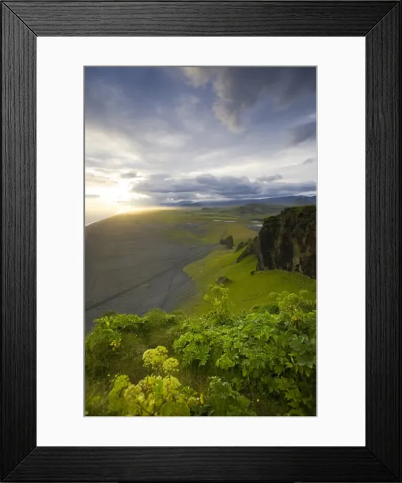 Framed Print : Black Sand Beach, Dyrholaey, South Coast, Iceland