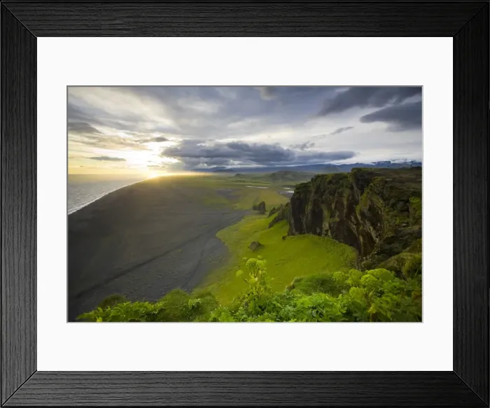 Framed Print : Black Sand Beach