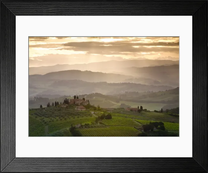 Framed Print : Landscape, San Gimignano