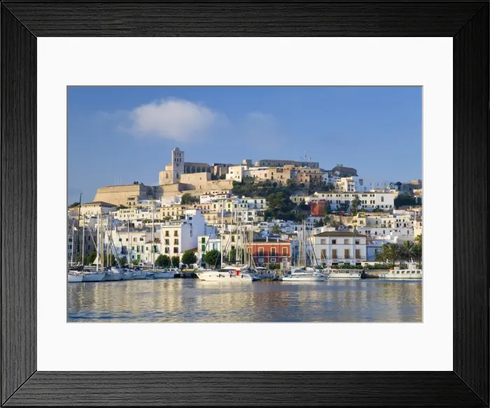 Framed Print : Eivissa or Ibiza Town & harbour, Ibiza, Balearic Islands, Spain