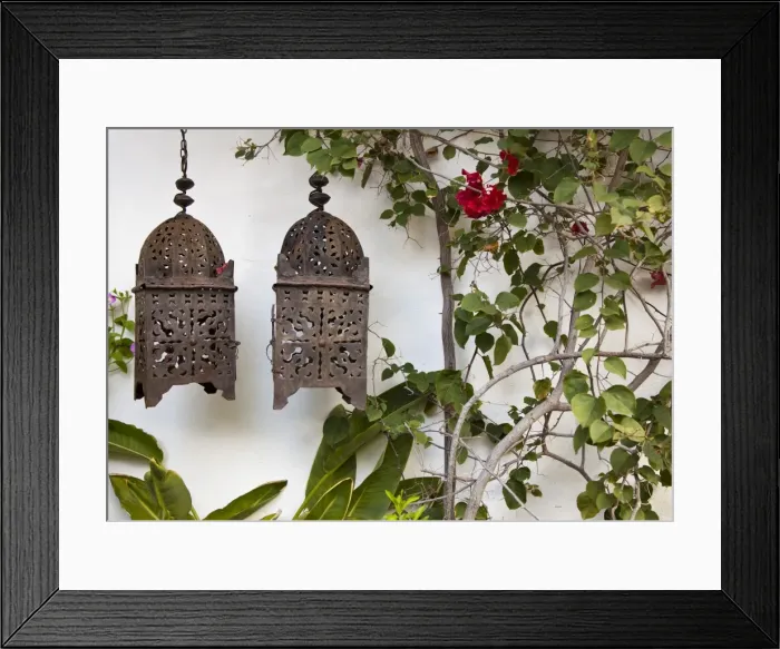 Framed Print : Lanterns on wall, Betancuria, Fuerteventura, Canary Islands, Spain Framed Print : Lanterns on wall, Betancuria, Fuerteventura, Canary Islands, Spain