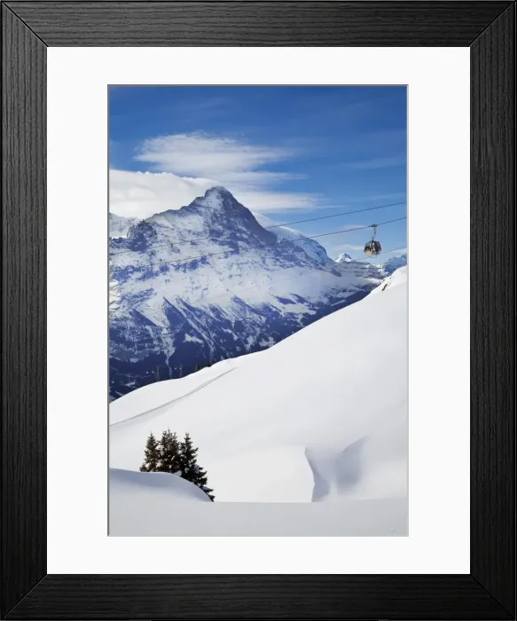 Framed Print : Ski Gondola lift & North face of the Eiger, Grindelwald, Jungfrau region Framed Print : Ski Gondola lift & North face of the Eiger, Grindelwald, Jungfrau region