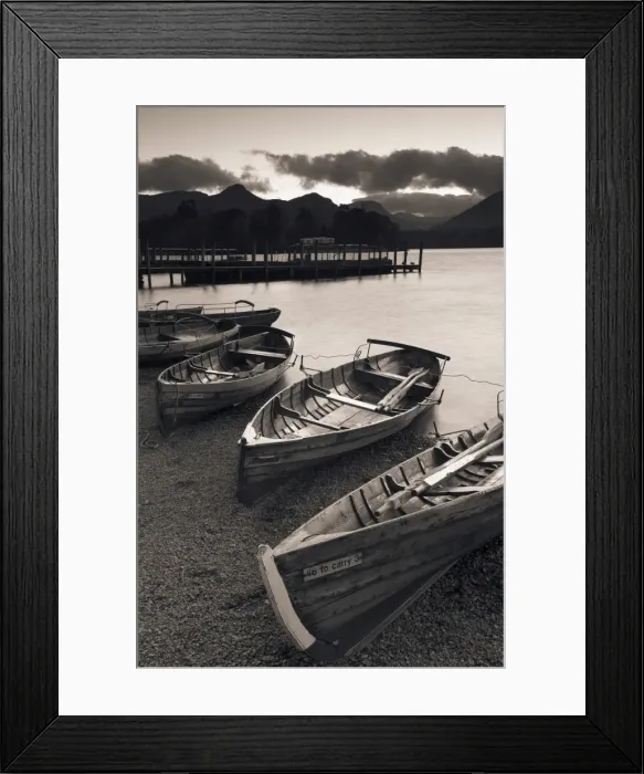 Framed Print : Rowing Boats, Derwent Water, Lake District, Cumbria, UK