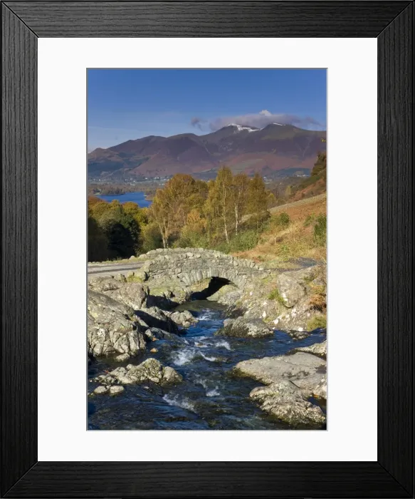 Framed Print : Ashness Bridge & Skiddaw mountain range, Lake District, Cumbria, England Framed Print : Ashness Bridge & Skiddaw mountain range, Lake District, Cumbria, England