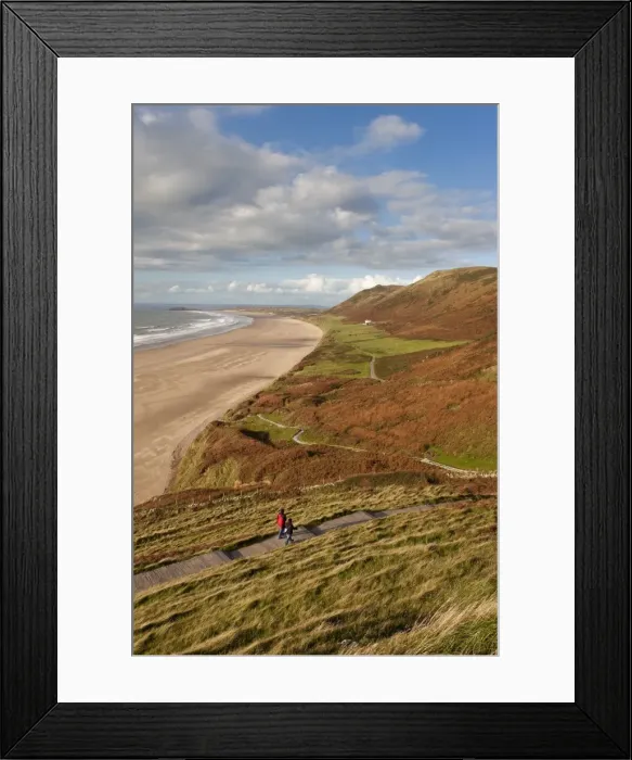 Framed Print : UK, Wales, Glamorgan, Gower Peninsula, Rhossilli Bay Framed Print : UK, Wales, Glamorgan, Gower Peninsula, Rhossilli Bay