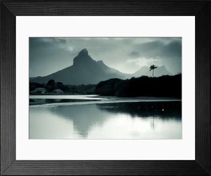 Framed Print : Mauritius, Western Mauritius, Tamarin, Montagne du Rempart mountain (el. 777 meters), dawn Framed Print : Mauritius, Western Mauritius, Tamarin, Montagne du Rempart mountain (el. 777 meters), dawn