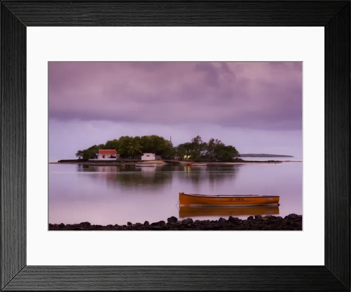 Framed Print : Mauritius, Southern Mauritius, Mahebourg, Ile Mouchoir Rouge Island, dusk Framed Print : Mauritius, Southern Mauritius, Mahebourg, Ile Mouchoir Rouge Island, dusk