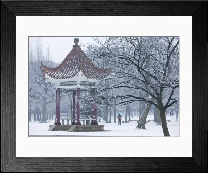 Framed Print : China, Shandong Province, Qingdao, Old Town, Luxun Park pagoda Framed Print : China, Shandong Province, Qingdao, Old Town, Luxun Park pagoda