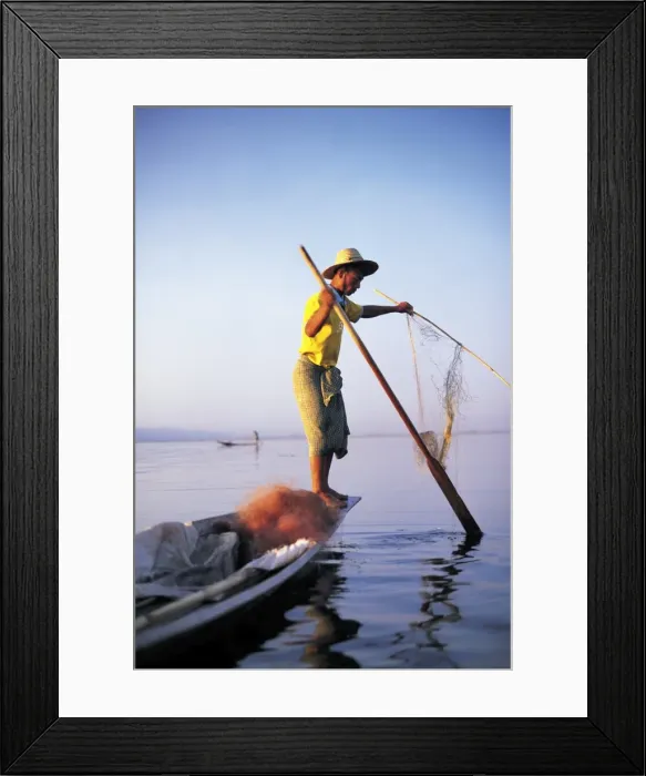 Framed Print : Fisherman, Lake Inle, Burma Framed Print : Fisherman, Lake Inle, Burma