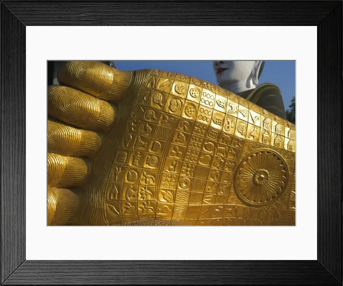 Framed Print : Myanmar (Burma), Yangon (Rangoon), Me La Lu Paya, The foot of the reclining Buddha Framed Print : Myanmar (Burma), Yangon (Rangoon), Me La Lu Paya, The foot of the reclining Buddha