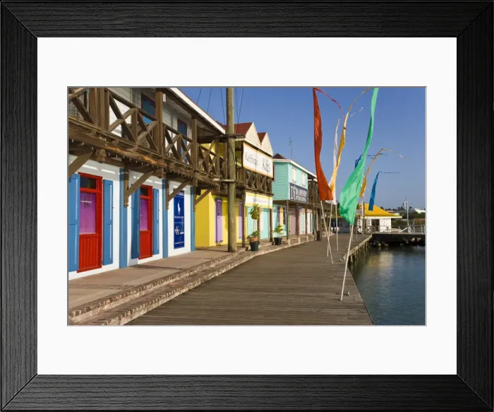 Framed Print : Caribbean, Antigua, Heritage Quay shopping district in St. John s Framed Print : Caribbean, Antigua, Heritage Quay shopping district in St. John s