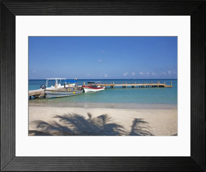 Framed Print : Honduras, Bay Islands, Roatan, West Bay, Jetty