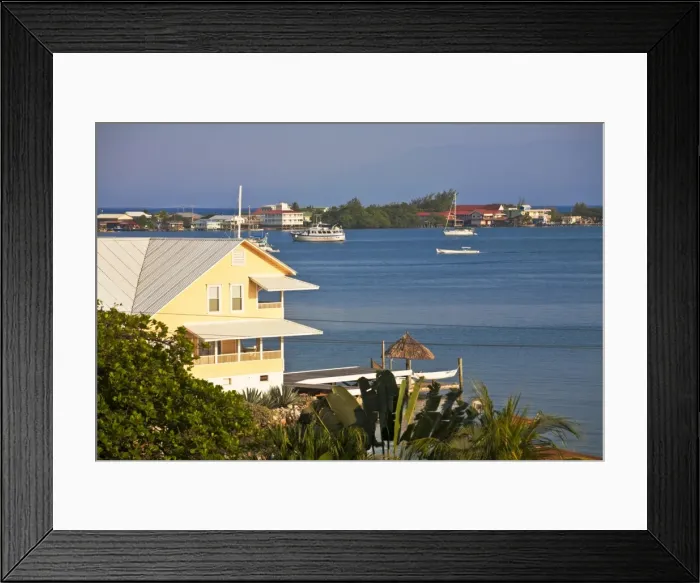 Framed Print : Honduras, Bay Islands, Utila, View of bay Framed Print : Honduras, Bay Islands, Utila, View of bay
