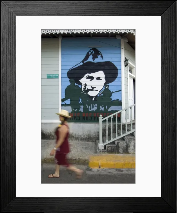 Framed Print : Nicaragua, San Juan Del Sur, Augusto Sandino Portrait Framed Print : Nicaragua, San Juan Del Sur, Augusto Sandino Portrait