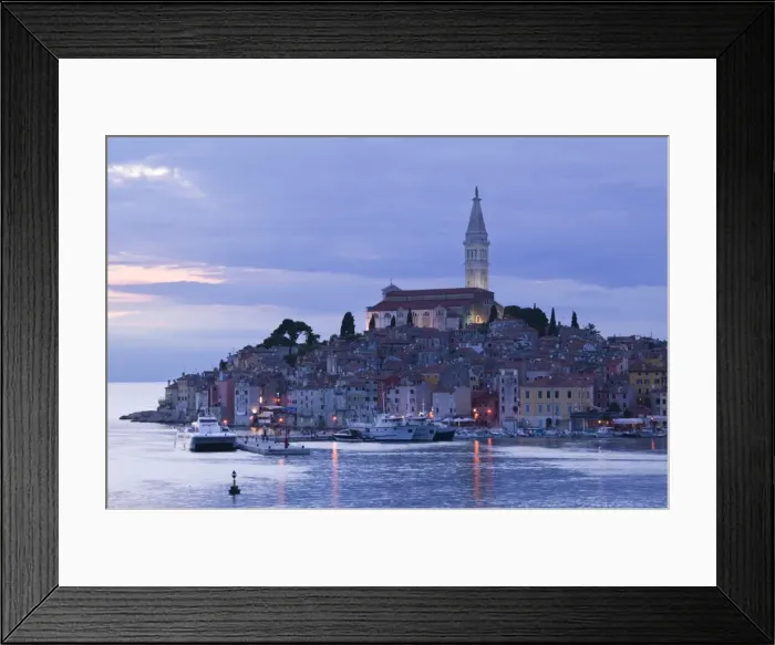 Framed Print : Croatia, Istria, Rovinj, harbor view with Cathedral of St. Euphemia Framed Print : Croatia, Istria, Rovinj, harbor view with Cathedral of St. Euphemia