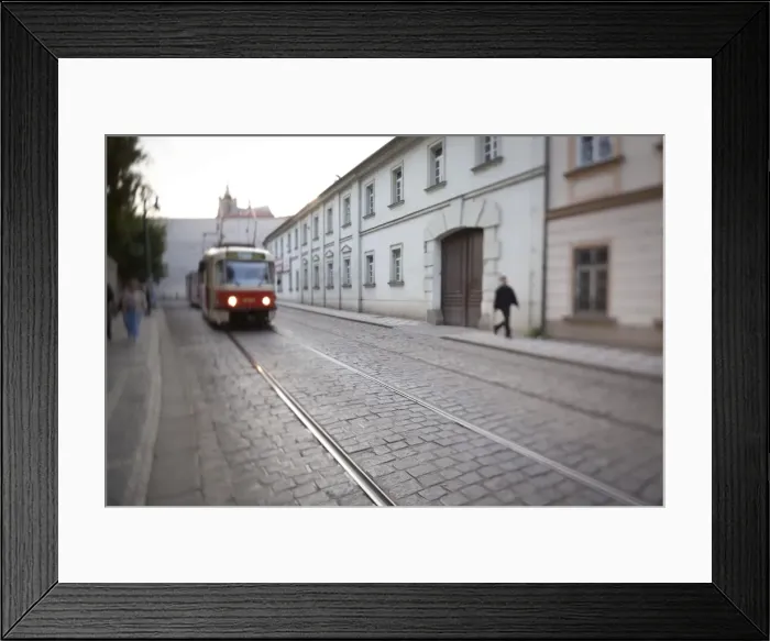 Framed Print : Tram, Mala Strana, Prague, Czech Republic Framed Print : Tram, Mala Strana, Prague, Czech Republic