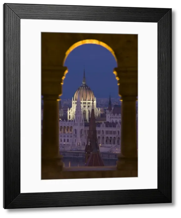 Framed Print : Hungarian Parliament seen from Fishermans Bastion Framed Print : Hungarian Parliament seen from Fishermans Bastion