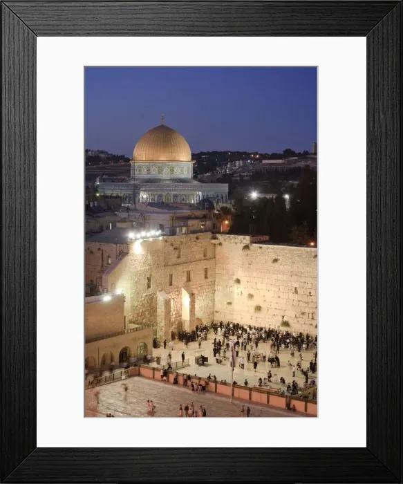 Framed Print : Wailing Wall  /  Western Wall and Dome of The Rock Mosque, Jerusalem, Israel