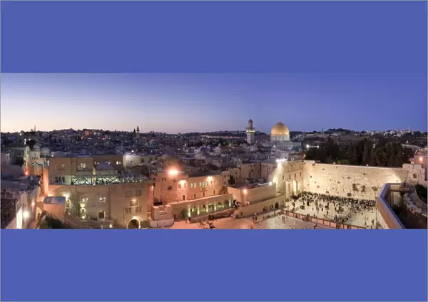 Wailing Wall  /  Western Wall, Dome of The Rock Mosque and panoramic view of the old city of Jerusalem