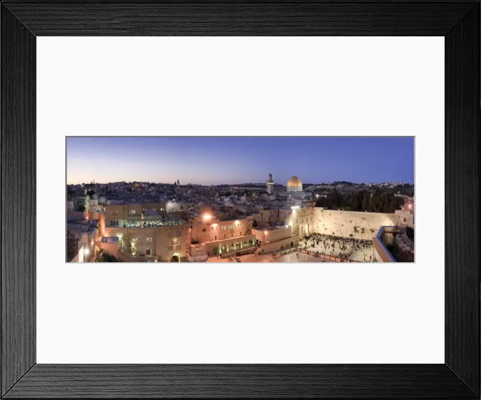 Framed Print : Wailing Wall  /  Western Wall, Dome of The Rock Mosque and panoramic view of the old city of Jerusalem