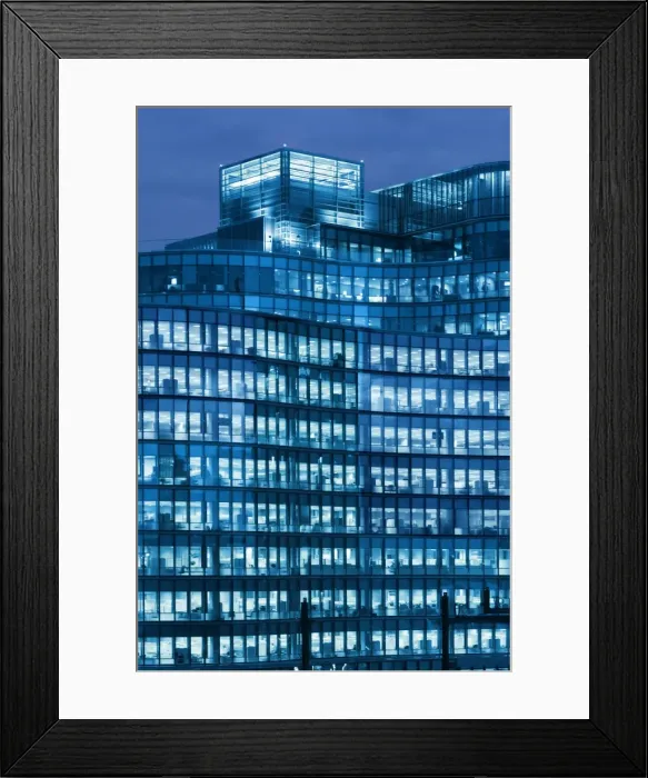 Framed Print : Blue office building, Seaport District, Boston, Massachusetts Framed Print : Blue office building, Seaport District, Boston, Massachusetts