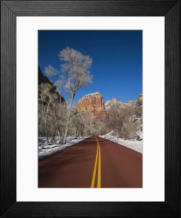 Framed Print : USA, Utah, Zion National Park, Zion Canyon Scenic Drive, winter Framed Print : USA, Utah, Zion National Park, Zion Canyon Scenic Drive, winter