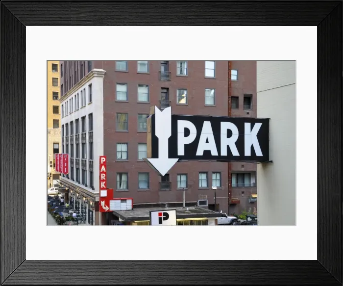 Framed Print : Park Sign, The Loop, Chicago, Illinois, USA Framed Print : Park Sign, The Loop, Chicago, Illinois, USA