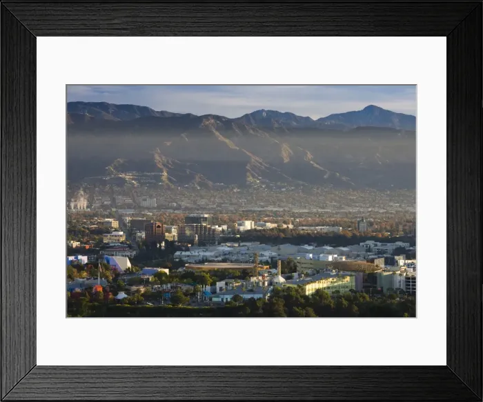 Framed Print : USA, California, Los Angeles, San Fernando Valley, Universal City, morning