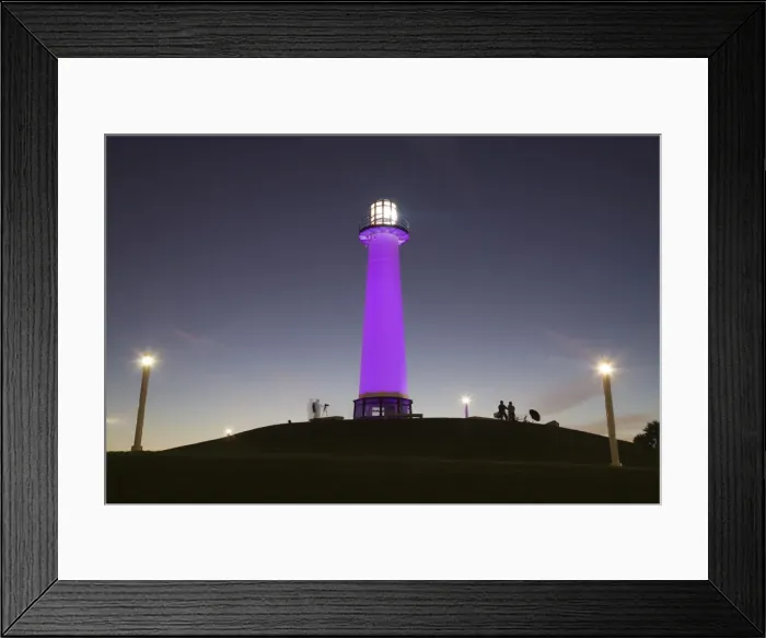 Framed Print : USA, California, Long Beach, Shoreline Village Lighthouse. evening Framed Print : USA, California, Long Beach, Shoreline Village Lighthouse. evening