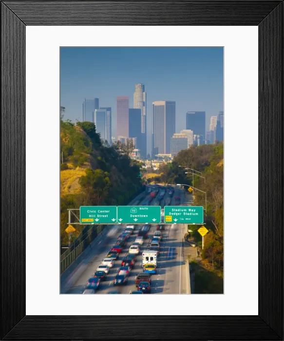 Framed Print : USA, California, Los Angeles, Route 110 Framed Print : USA, California, Los Angeles, Route 110