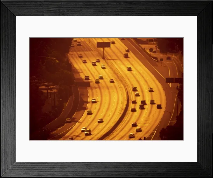 Framed Print : USA, California, Los Angeles, Route 101 and Downtown Framed Print : USA, California, Los Angeles, Route 101 and Downtown