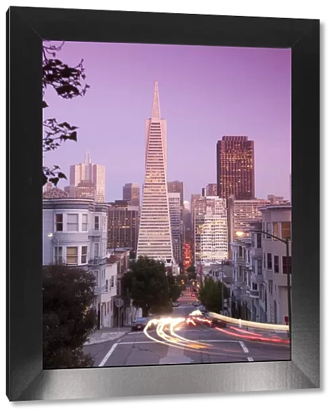 USA, California, San Francisco, Downtown and TransAmerica Building from Telegraph Hill Historic District