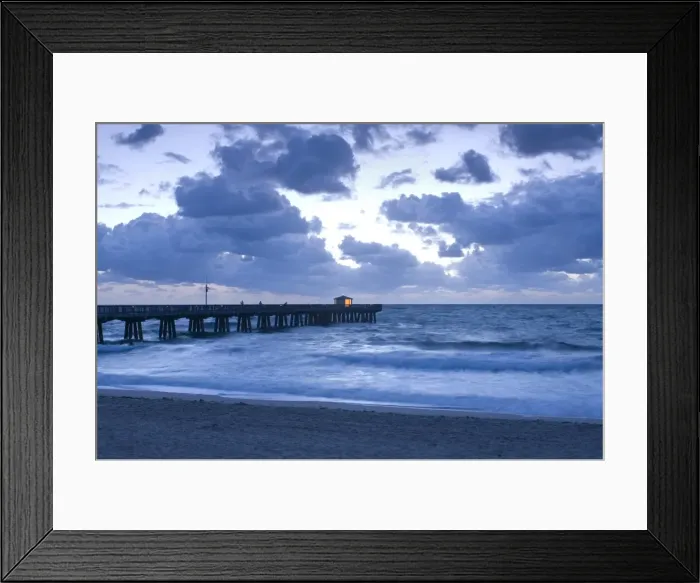 Framed Print : USA, Florida, Pompano Beach, Fishing Pier, Atlantic Ocean Framed Print : USA, Florida, Pompano Beach, Fishing Pier, Atlantic Ocean