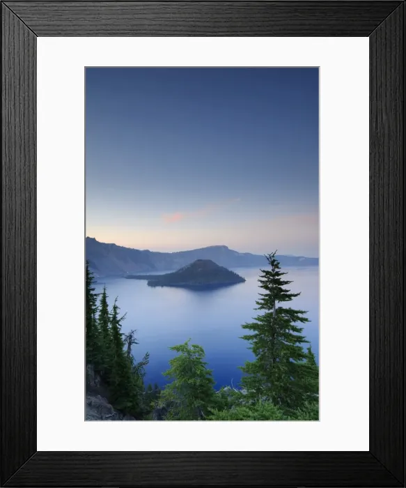 Framed Print : USA, Oregon, Crater Lake National Park, Crater Lake and Wizard Island Framed Print : USA, Oregon, Crater Lake National Park, Crater Lake and Wizard Island