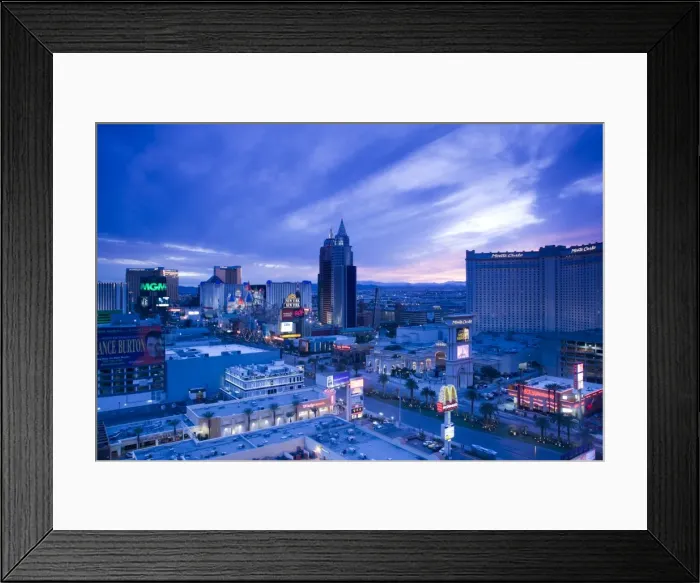 Framed Print : USA, Nevada, Las Vegas, The Strip, aerial view of New York, New York and casinos south Framed Print : USA, Nevada, Las Vegas, The Strip, aerial view of New York, New York and casinos south