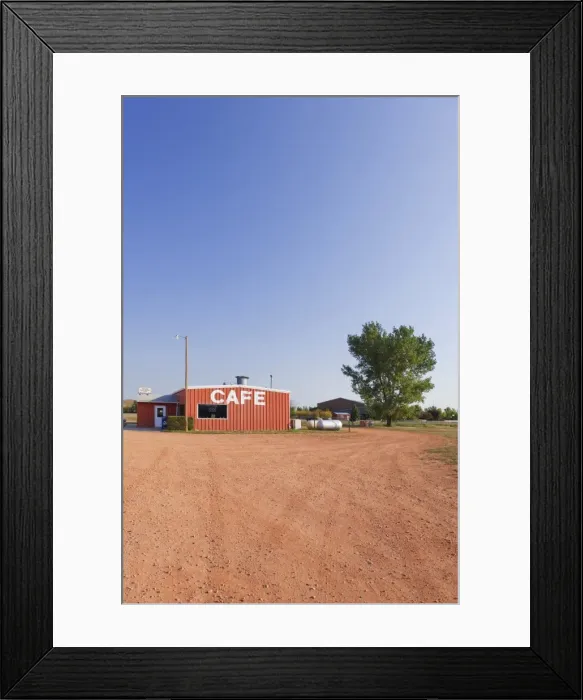 Framed Print : Cafe, Highway 85, North Dakota, USA Framed Print : Cafe, Highway 85, North Dakota, USA