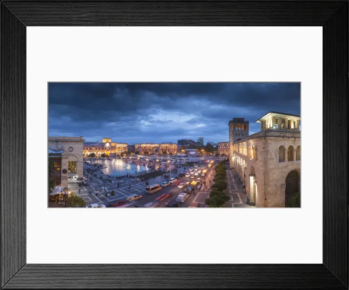 Framed Print : Armenia, Yerevan, Republic Square, dancing fountains