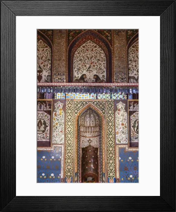 Framed Print : Azerbaijan, Sheki, Winter Palace, 18th century detail