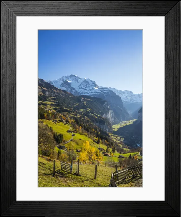 Framed Print : Wengen, and Jungfrau mountain, Berner Oberland, Switzerland Framed Print : Wengen, and Jungfrau mountain, Berner Oberland, Switzerland