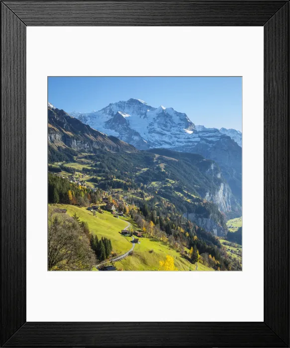 Framed Print : Wengen, and Jungfrau mountain, Berner Oberland, Switzerland Framed Print : Wengen, and Jungfrau mountain, Berner Oberland, Switzerland